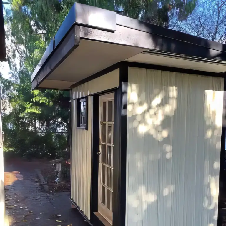 Small backyard office shed for one person