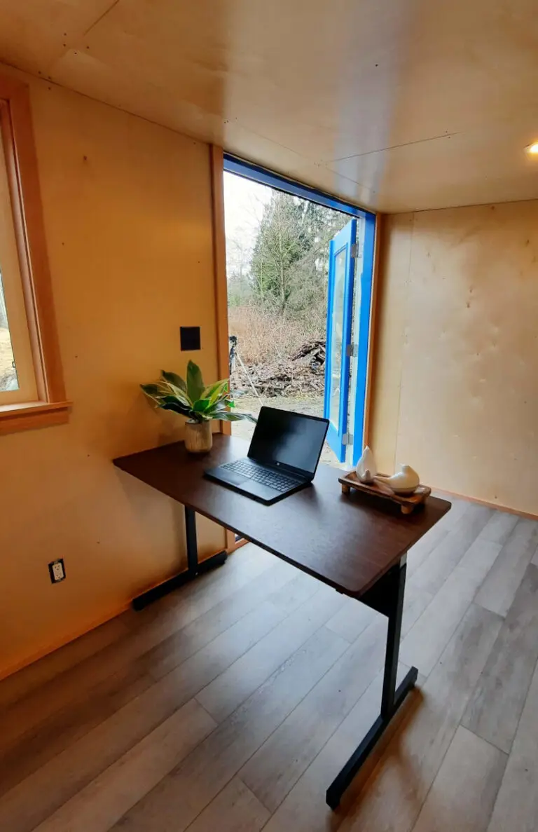 Office Shed Interior with Desk
